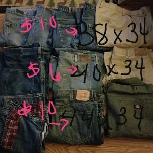 Mens jeans..levi and others..38x34..40x34..44x34